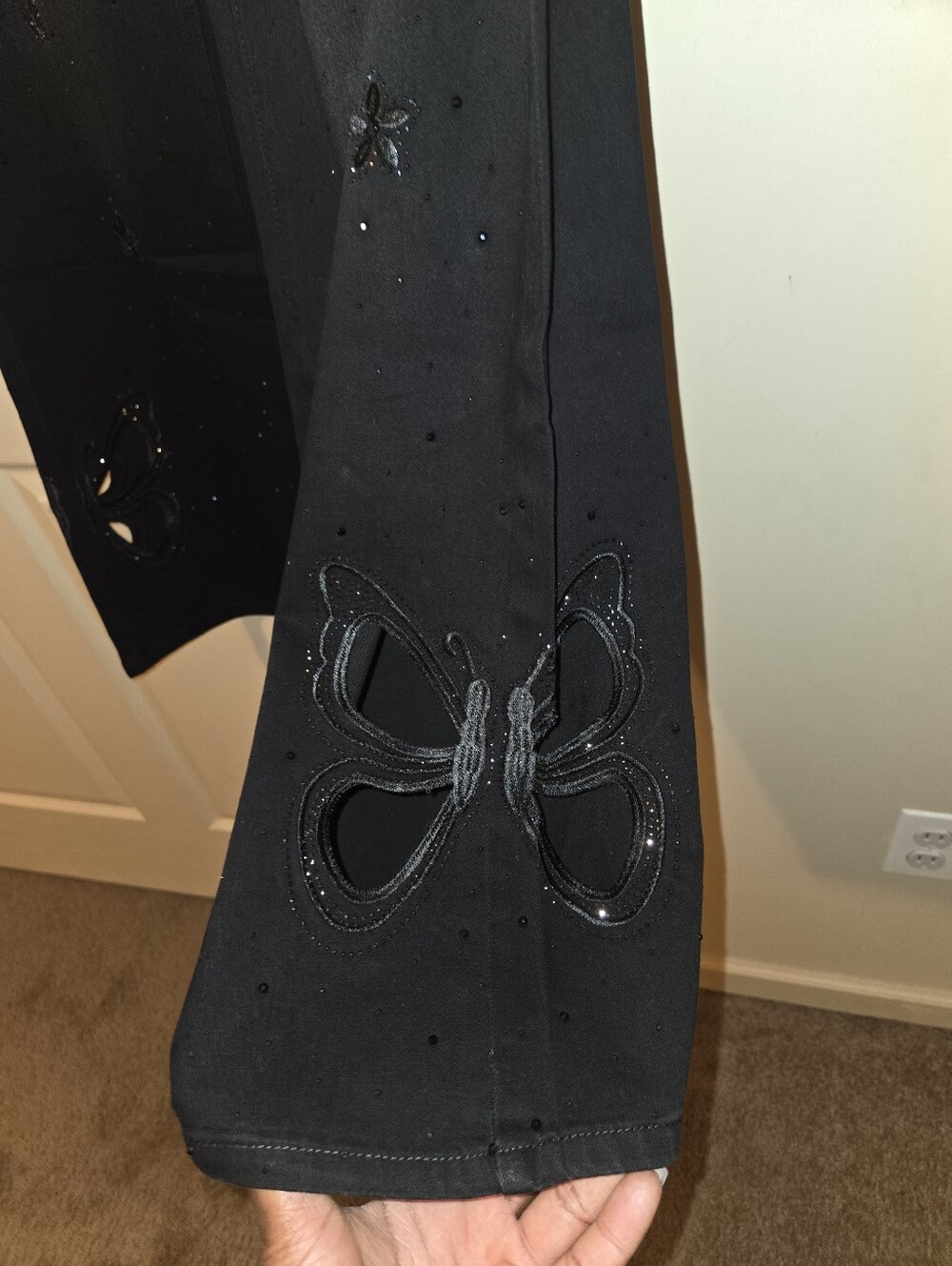 NEW Eclipse Butterfly Rhinestone Jeans - Picture 6 of 8